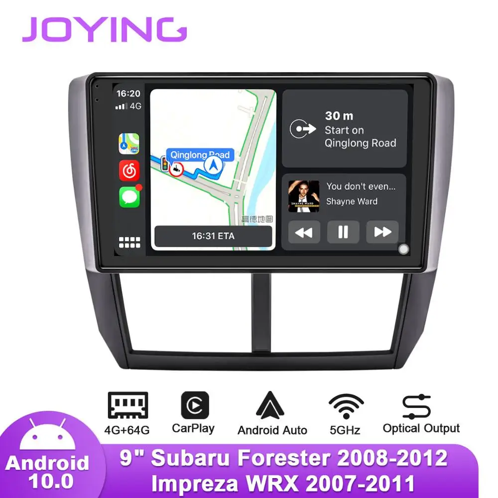 Автомобильное радио Joying 9 дюймов Android 10 для Subaru Forester 2008-2012/Impreza WRX 2007-2011 GPS DSP Carplay SPDIF