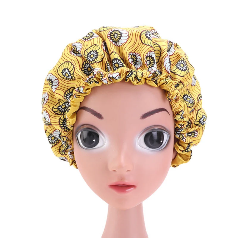 Атласная большая Кепка для сна детская Регулируемая африканская с принтом