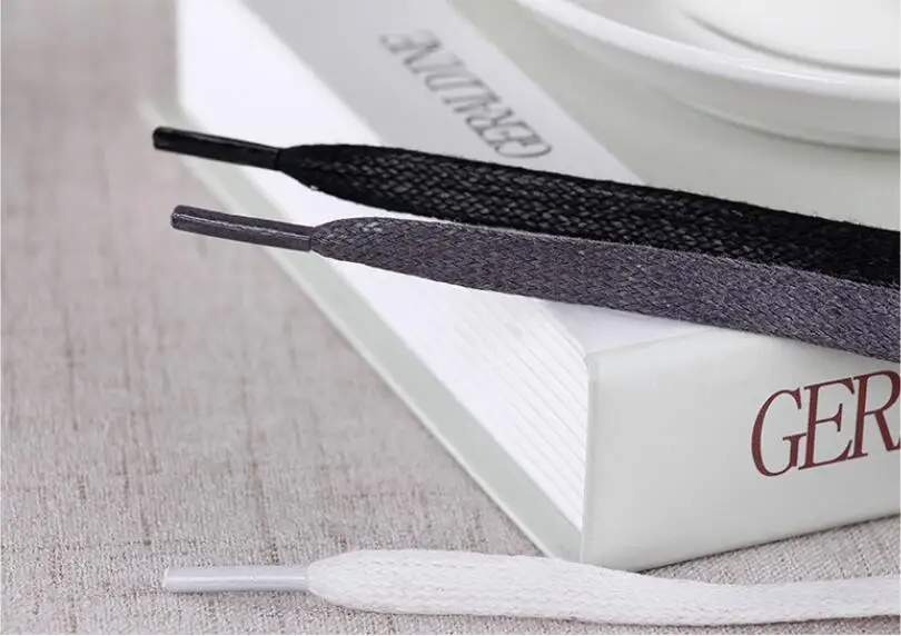 Яркие цветные Вощеные шнурки для обуви 140 см/55 дюймов черные на плоской подошве