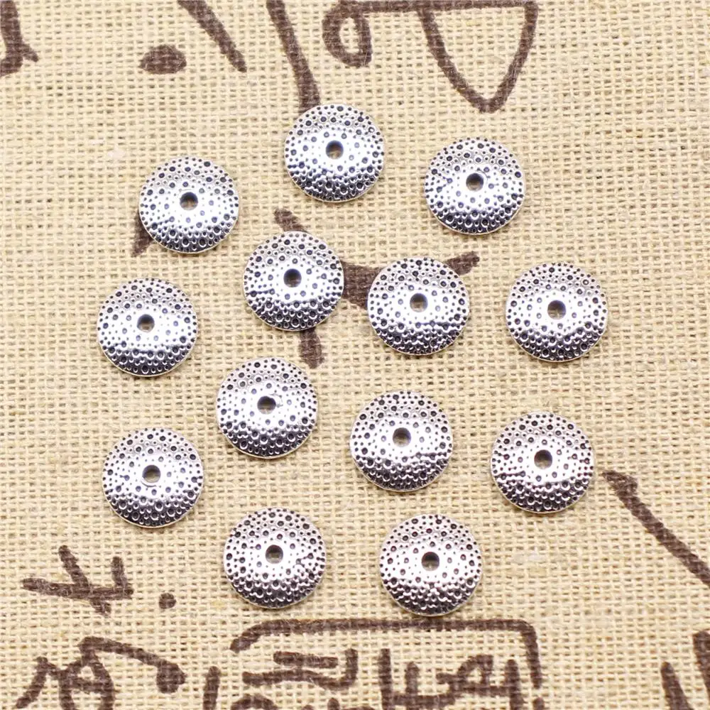 

Craft For Jewelry Findings Components 20pcs 10x10x3mm Antique Silver Color Small Hole Spacer Beads Spacer