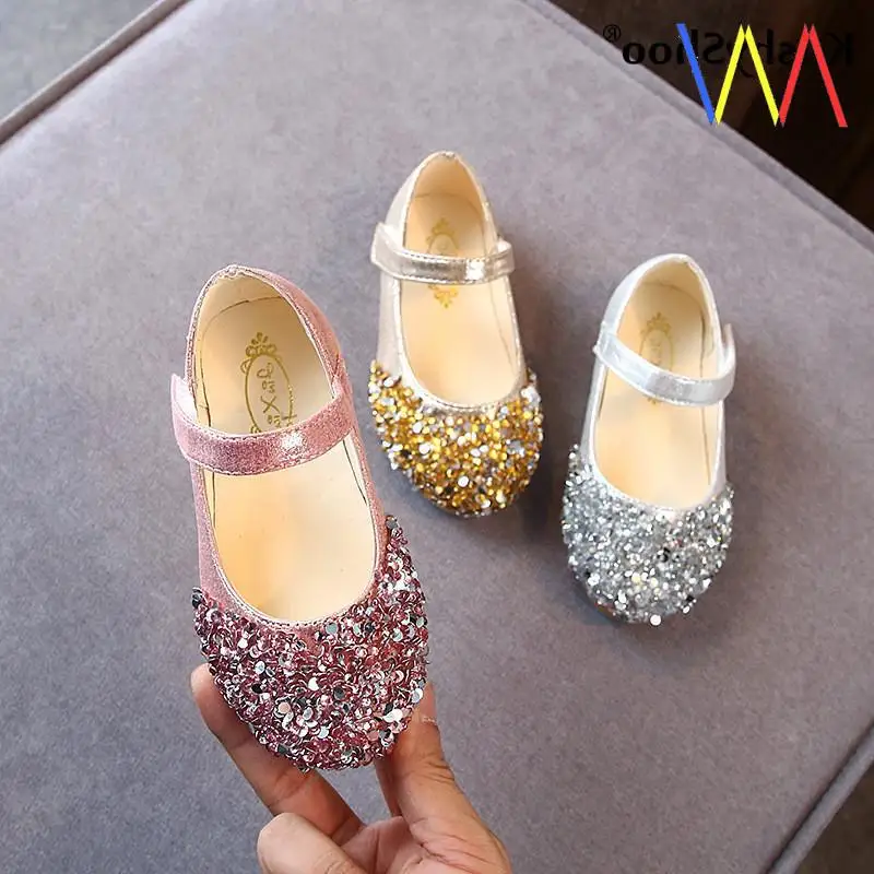 

Spring Autumn New Flower Children Kids Princess Shoes For Toddler Baby Girls Sequins Glitter Dance Dress Shoes 1 2 3 5 6 Years