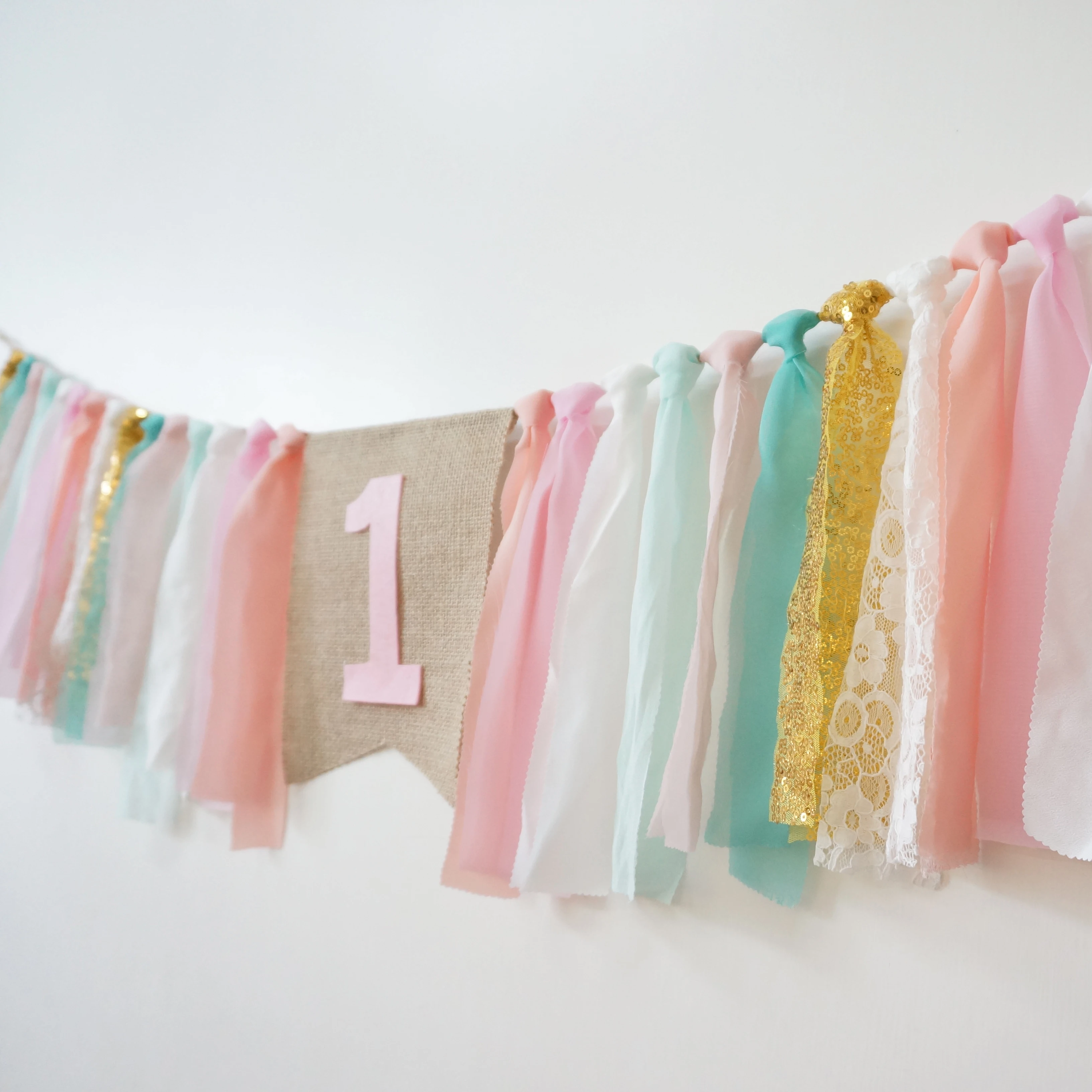 Розовый флаг баннер настраиваемая лента украшение для дня рождения детское