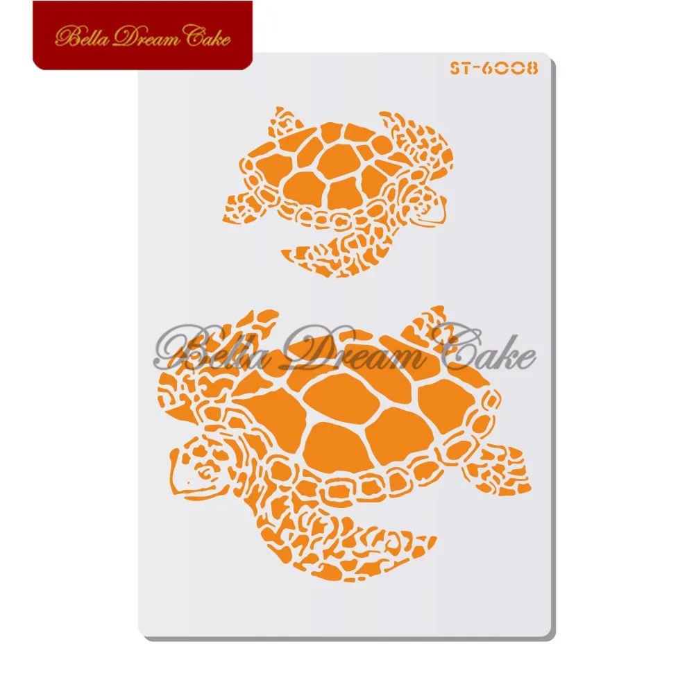Трафареты для торта с изображением морской черепахи настенные трафареты краски