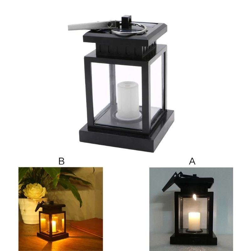 

Solar Powered LED Candle Light Table Lantern Hanging Lawn Lamp For Garden Outdoor