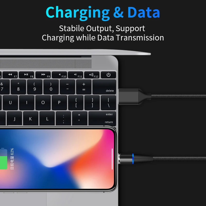 3A Магнитный кабель быстрой зарядки QC3.0 для SAMSUNG Note 10 + S10 S9 Micro usb type C и передачи