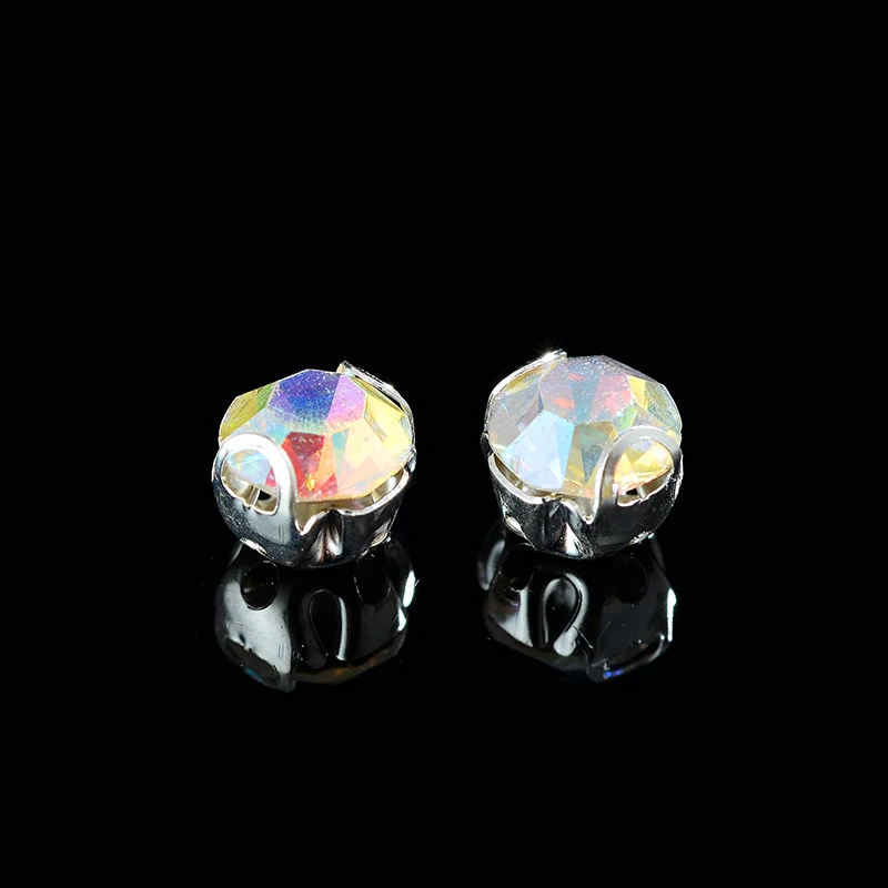 Оптовая продажа SS12-SS50 AB Шить на серебро/золото коготь чашки стразы камни