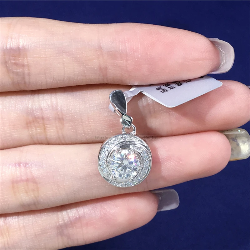 Tianyu драгоценные камни классика 100% Стерлинговое Серебро ожерелье кулон 1.0ct VS