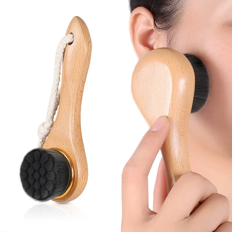 

Korea Spa Facial Cleansing Brush Long Handle Japan Style Face Brush Makeup Remover Skin Care Beauty Face Cleansing Massage Brush