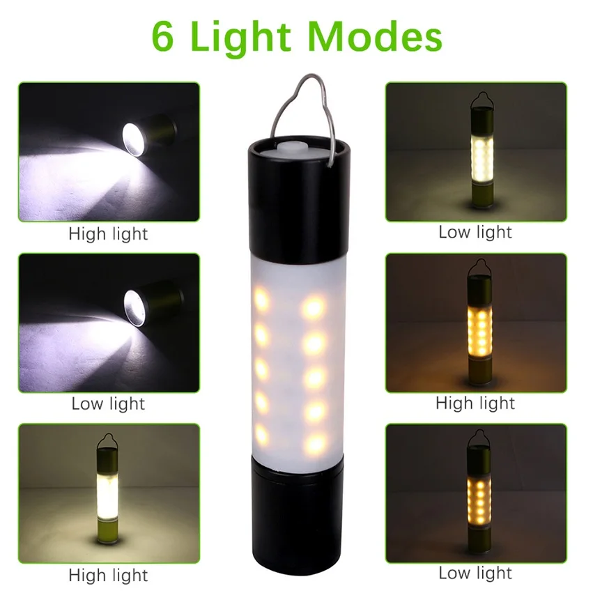 

USB Rechargeable Hanging Lantern Flashlight Zoomable LED Torch Outdoor Camping Tent Lamp Aluminum alloy Night Light Lantern