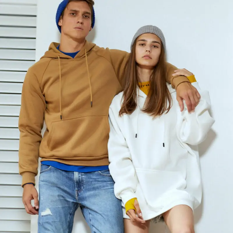 Толстовка унисекс с капюшоном для мужчин и женщин однотонная куртка карманами