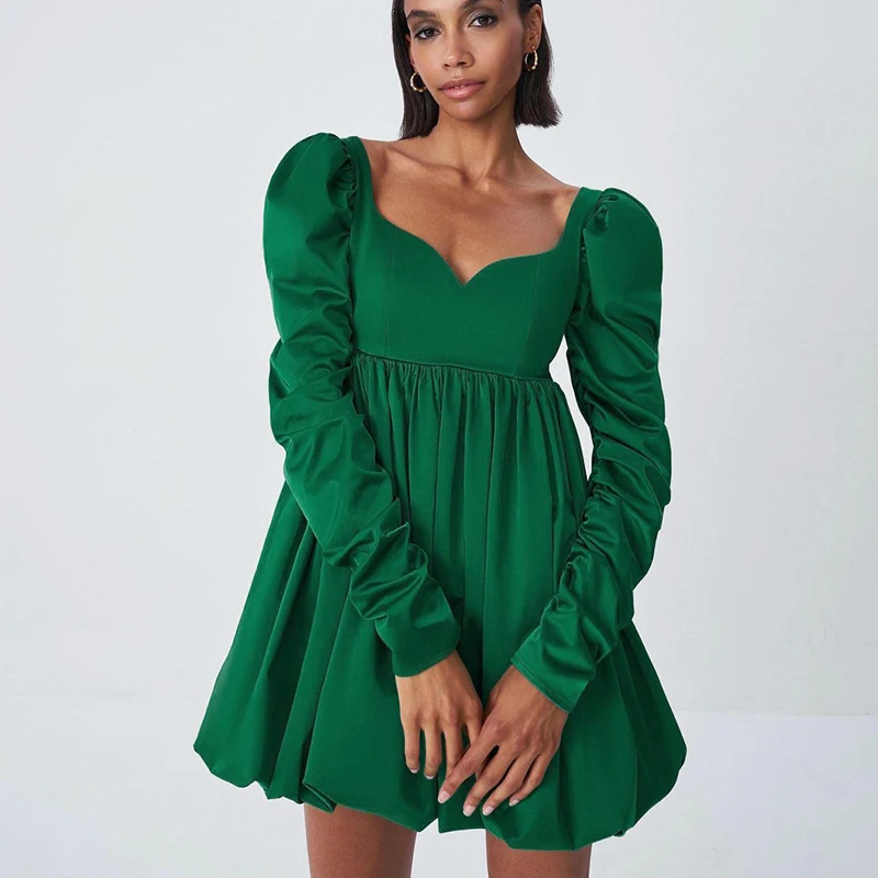 Женское вечернее платье вечерние пышными рукавами Сексуальное Милое мини-платье
