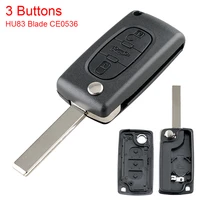 3 buttons entry flip folding remote car key shell case replacement with uncut car flip key fit for citroen c2 c3 c4 c5 c6