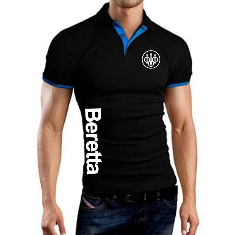 

Polo Shirts Beretta Sniper Firearms Equipment Pistol TShirts Jungle Hunting M9 Men Short Sleeve Topshirt Outdoor Casual Top Tees