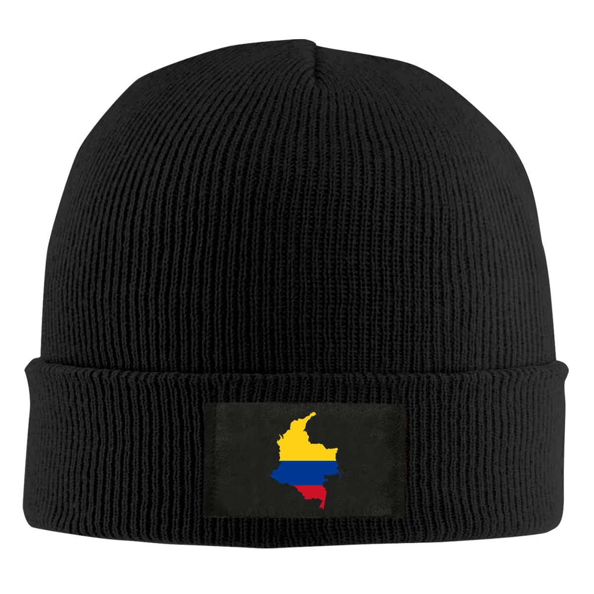 

Colombia Flag Map Beanie Hats For Men Women With Designs Winter Slouchy Knit Skull Cap
