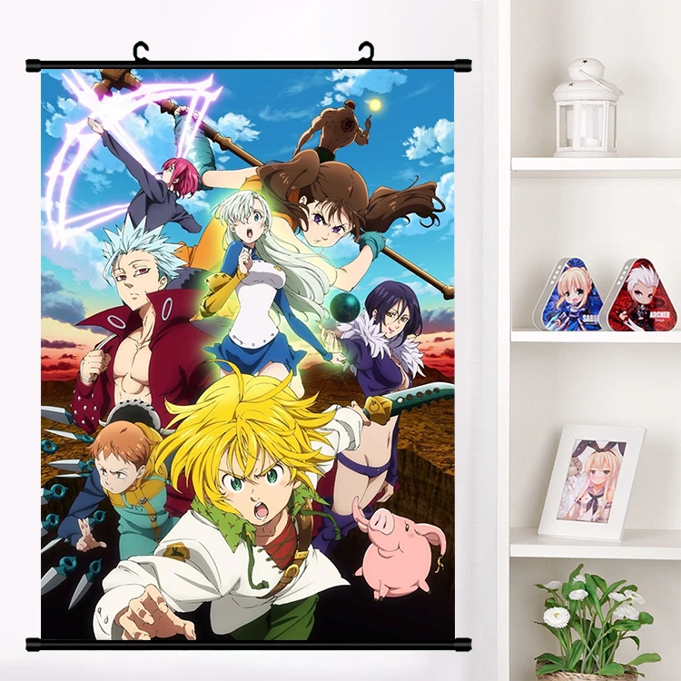 X Аниме семь мертвых грехов грех нананацу no Taizai Meliodas настенные свитки плакат настенные подвесные плакаты коллекция домашнего декора - Цвет: X