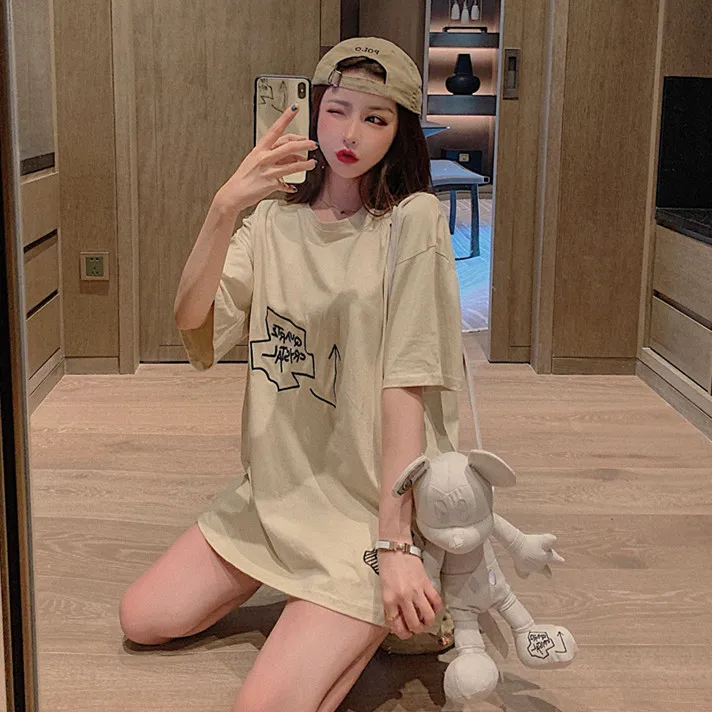 Популярная в Интернете Женская кукольная сумка длинная футболка с вышивкой