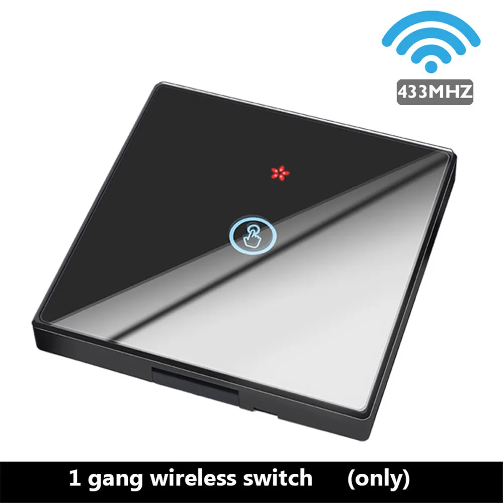 1 gang Switch BLACK SMATRUL Tuya Smart Life APP WiFi сенсорный выключатель светильник RF 433 МГц настенный DIY релейный таймер модуль Google Home Amazon Alexa 110 В 220 В 10A - Цвет: 1 gang Switch BLACK