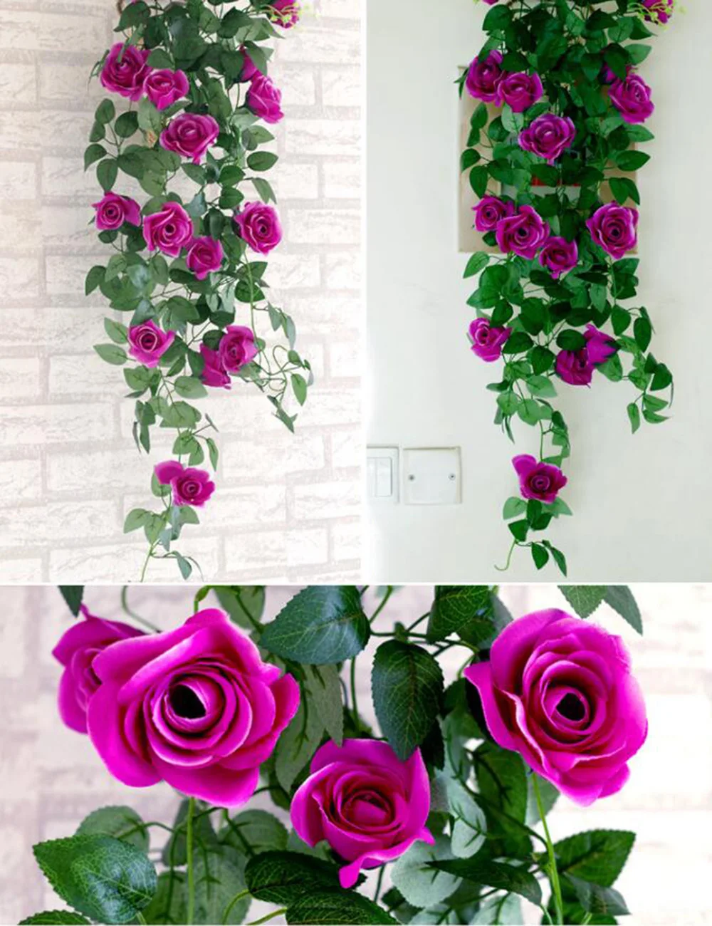 

Simulation Roses Rattan Wedding Wall Background Decoration Artificial Flower Hotel Welcome Festival Party Wall Decoration
