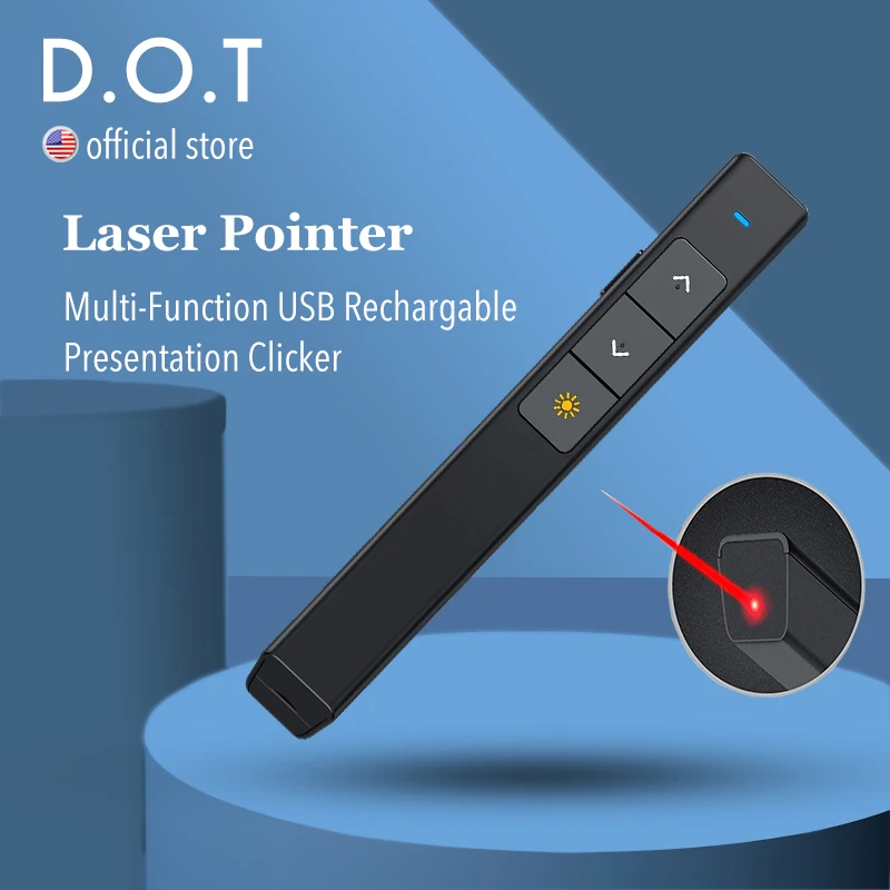 D.O.T Мощный USB игрушечная лазерная указка Prensentation кликер Беспроводной PowerPoint