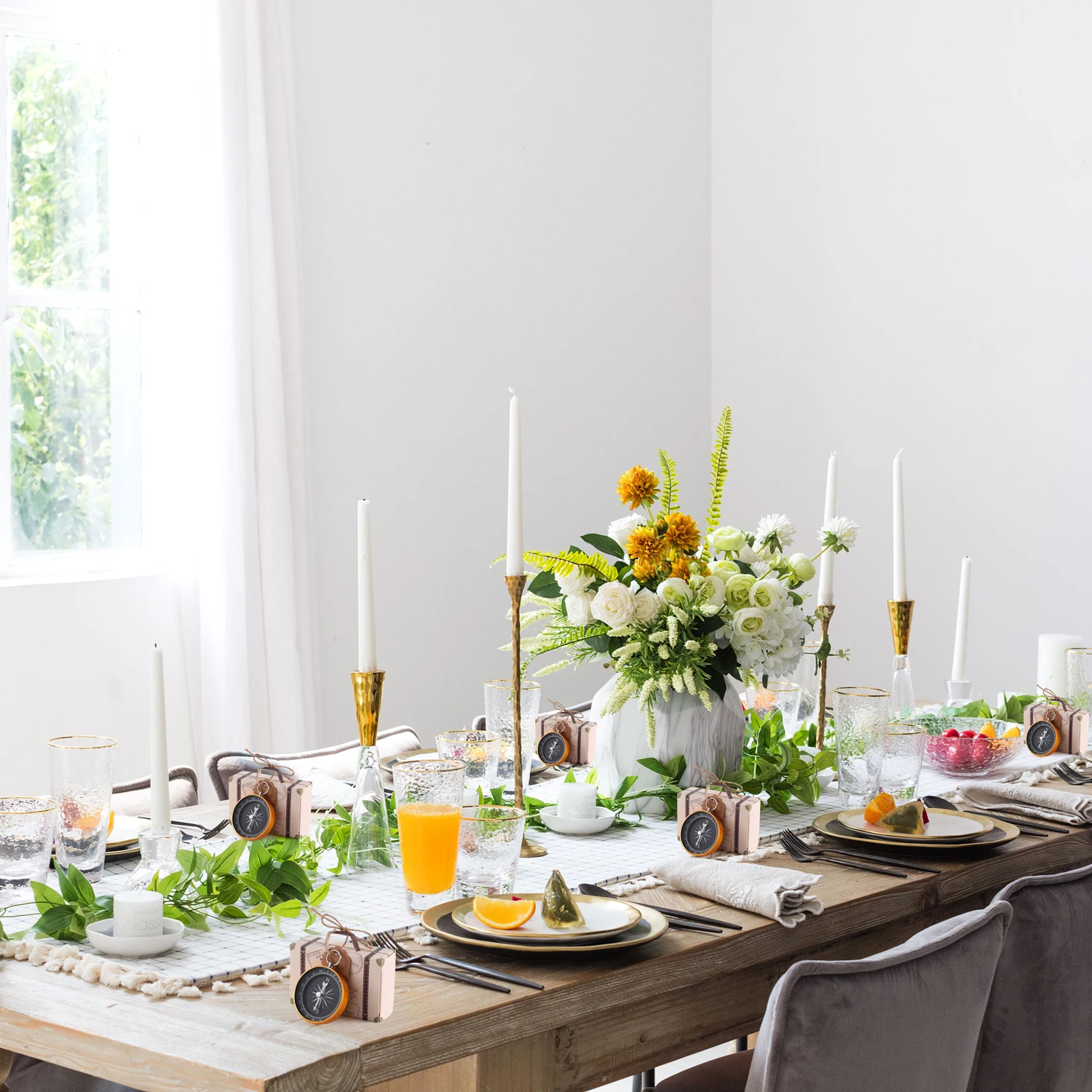 50 штук свадебный подарок карфт бумажный компас с ярлыком конфетная Подарочная