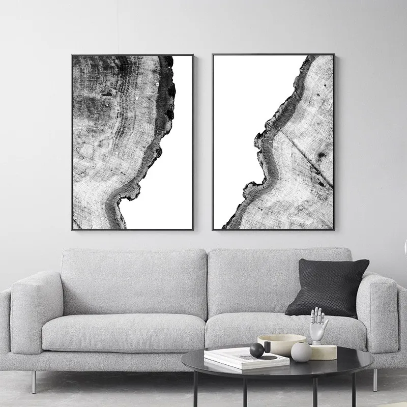 

Abstract Minimalist Style Tree Annual Ring Canvas Modern Painting Wall Frameless Picture Printing Poster Living Room Decoration