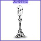 Бусины-подвески женские серебристого цвета, с изображением Парижской Эйфелевой башни