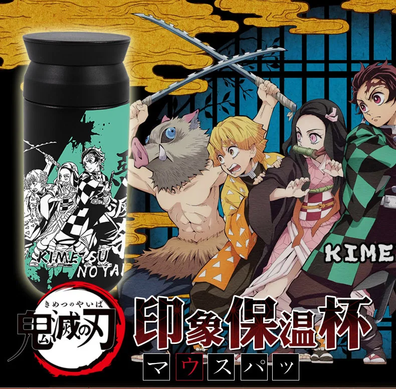 Вакуумный термос для воды с индикатором температуры мужчин и женщин чашка аниме