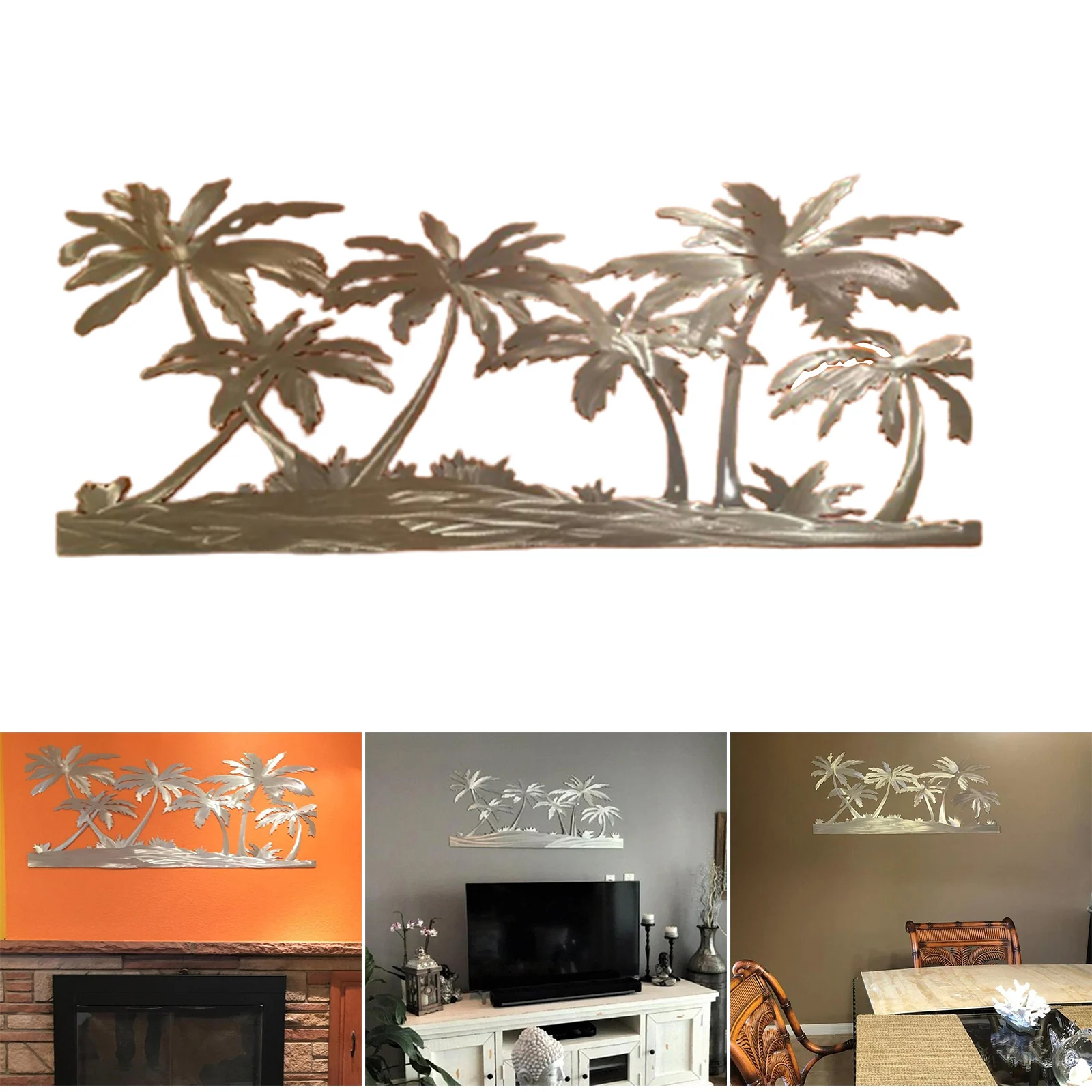 

Palm Trees On Beach Metal Wall Artwork Wall Mounted Ornament Home Decoration Наклейки На Стену Drop Shipping