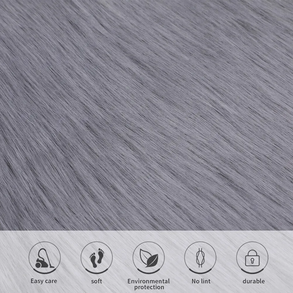 Hot Sale Faux Sheepskin Chair Cover MultiColors Warm Hairy Wool Carpet Seat Pad Long Skin Fur Plain Fluffy Area Rugs Washable | Дом и сад