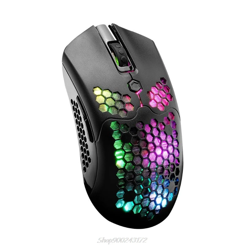 

X2 12000DPI Dual Mode Gaming Mouse 7 Keys Hollow Out RGB Light Wireless Mouse Au12 20 Dropship