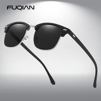 fuqian classic sunglasses polarized men retro square rivet sunglasses women male driving glasses uv400