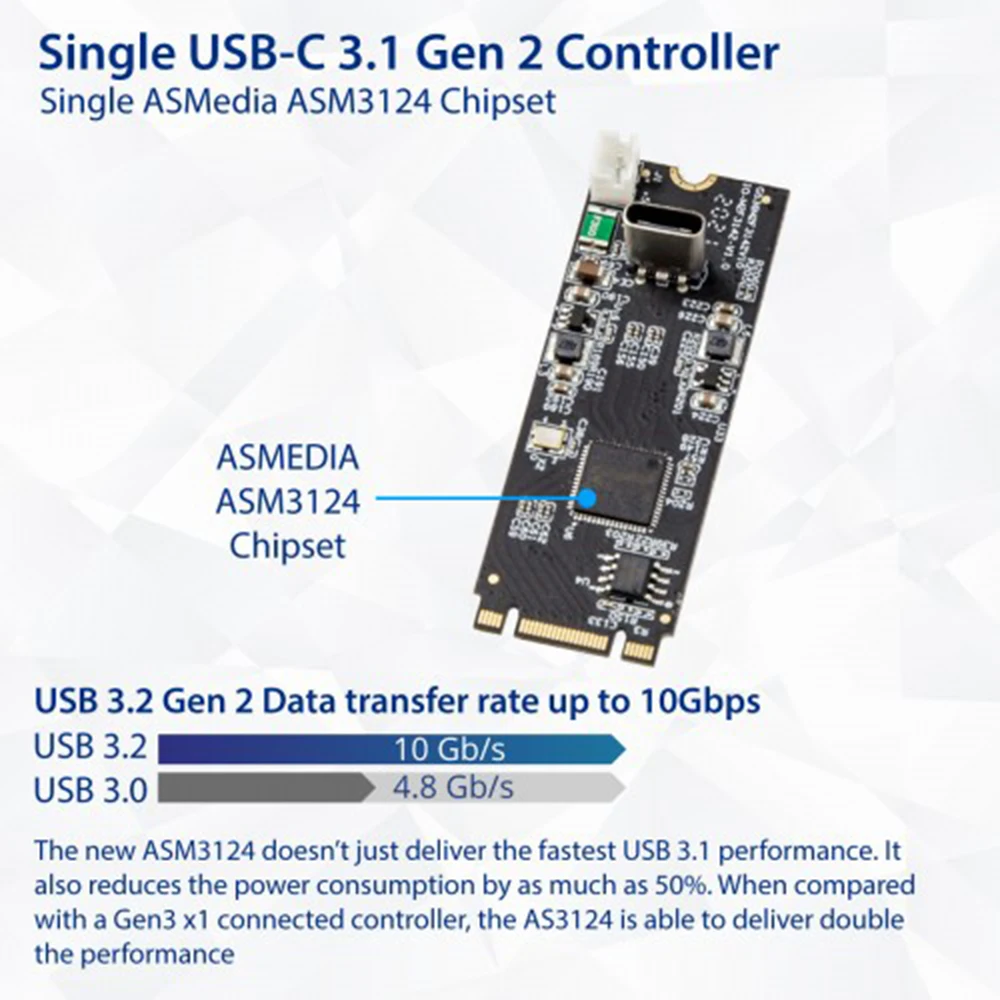 iocrest usb 32 gen 2 10 гбитс 1 портовый type c m 2 22x60 b m клю
