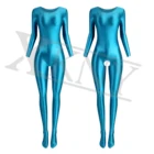 XCKNY цельный костюм, сексуальные жирные колготки с длинным рукавом и круглым вырезом, гладкий комбинезон для бега, спортивная одежда для йоги, брюки с открытой промежностью