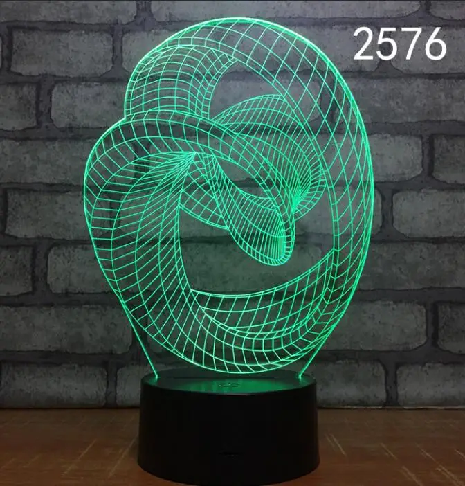3d lamp 3 7 цветов абстрактный круг фрукты свет Новинка Светодиодный 3d-ночник настольная лампа сенсорный Рабочий стол свет цвет яркий подарок вечеринка по случаю Дня рождения спальня - Испускаемый цвет: 3d lamp 3