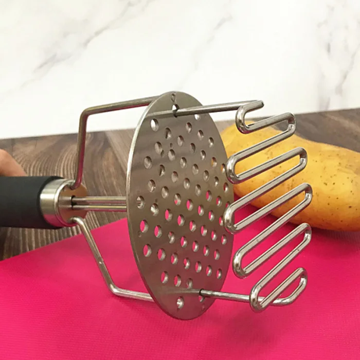 Новая нержавеющая сталь картофелечистка с ручкой Выдвижная пружина DIY пюре простой в использовании инструмент