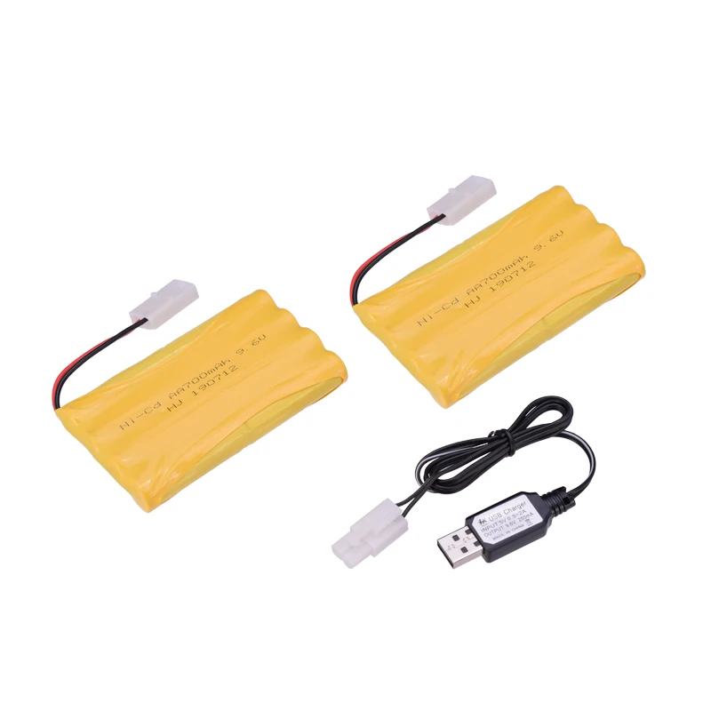 

High Quality 2pcs 9.6V 700mAh Ni-Cd AA Battery Pack Rechargeable For RC Car Toys KET-2P Plug