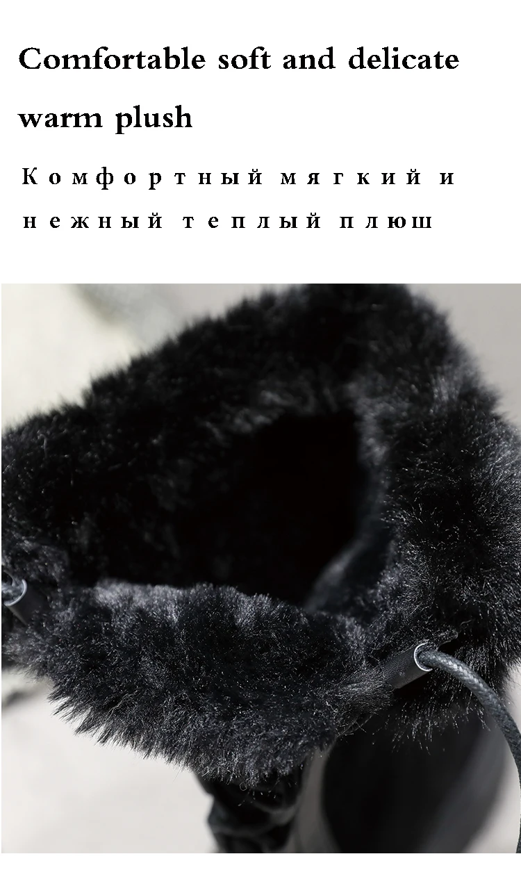 ERNESTNM/женские ботинки; теплые зимние ботинки черного цвета с плюшевой подкладкой; женские популярные хлопковые ботинки; удобные ботинки до середины икры; botas mujer invierno