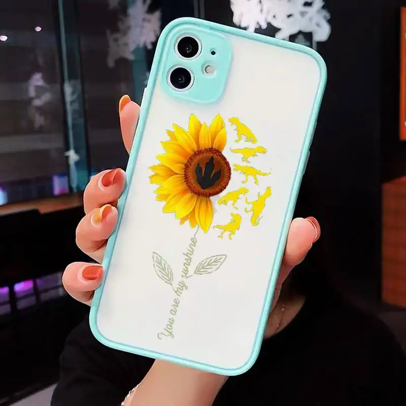 

Sunflower Phone Cases Matte Transparent For iPhone 12 Mini 11 Pro XR XS Max 7 8 Plus