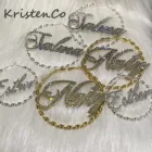Серьги KristenCo Bling с именем на заказ, витые серьги-кольца с буквами, Большие персонализированные именные серьги, подарок для женщин
