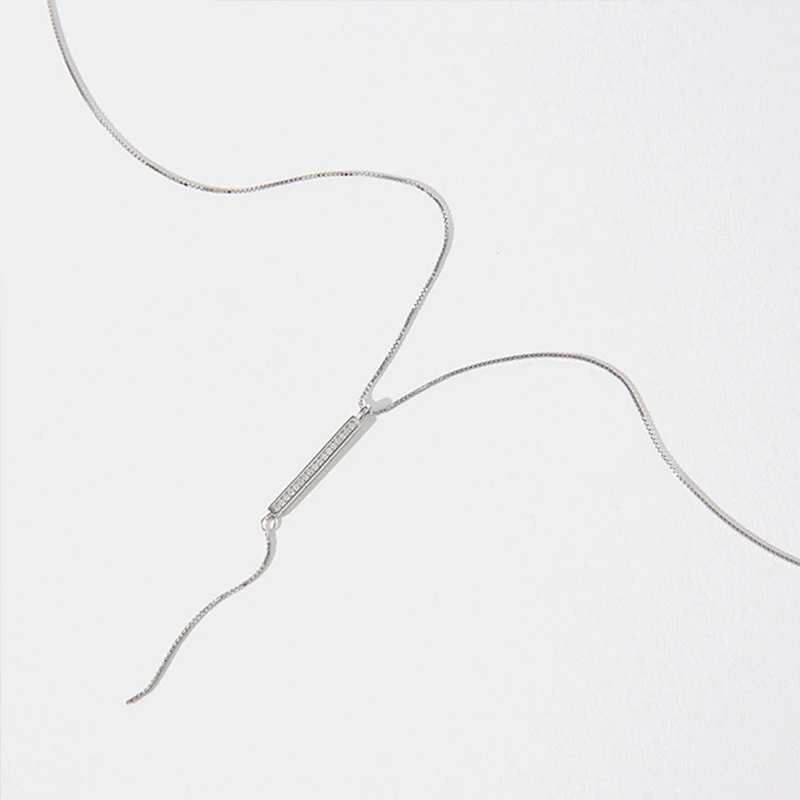 Милое ожерелье из стерлингового серебра 925 пробы простой геометрический кулон
