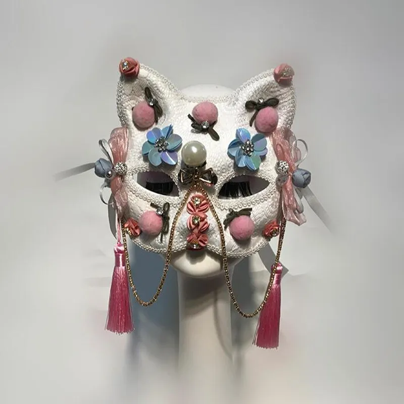 H3316 кошачьи маски для женщин красочный бант с цветами украшения аксессуары