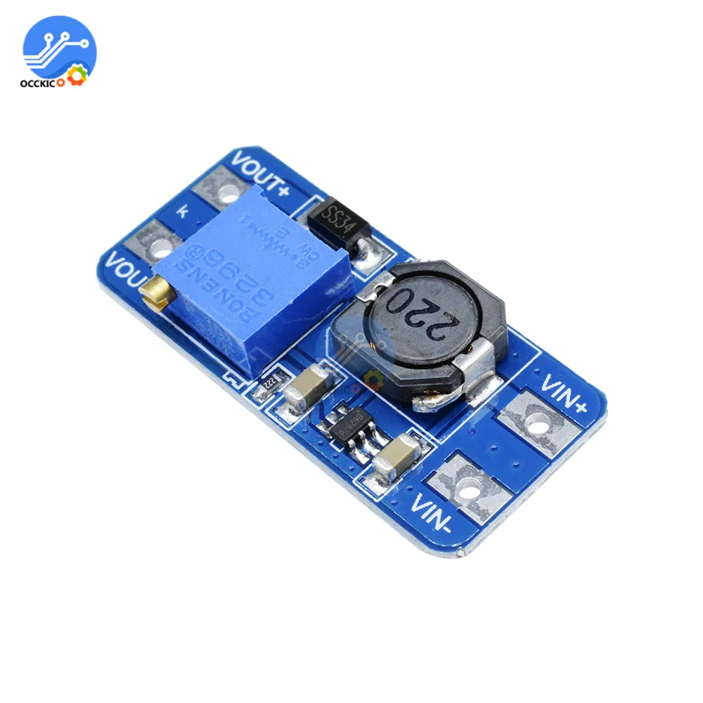 MT3608 DC-DC Step Up усилитель конвертера зарядный Модуль 2-24V до 28V 2A Регулируемый Мощность заряд питания для Arduino