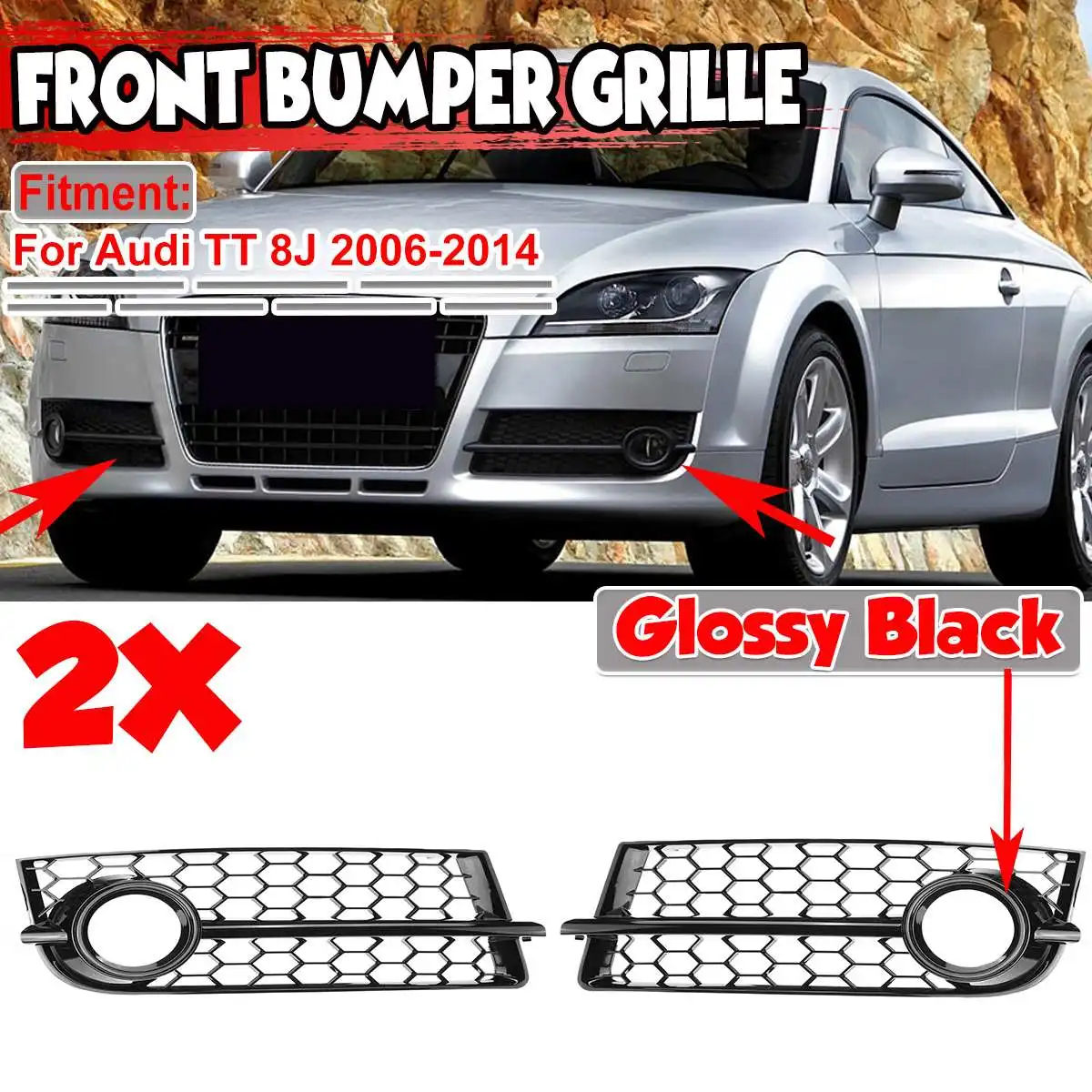 

Противотумансветильник РА для Audi TT 8J 2006-2014, противотуманная фара, решетка для решетки радиатора с шестигранным углублением 8J080768201C 8J080768101C