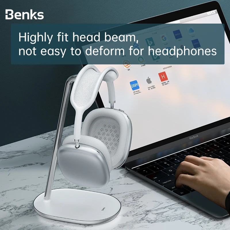 

Max Portable Metal Headphone Stand Over The Ear Headset Holder Hanger Destop Display Shelf With Anti-slip Pad
