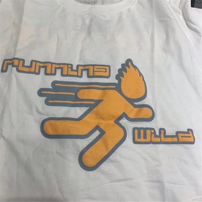 

High Street Travis Scott Cactus Jack Running Wild T-Shirt Men Women Astroworld T Shirt Mens Tees Moto & Biker