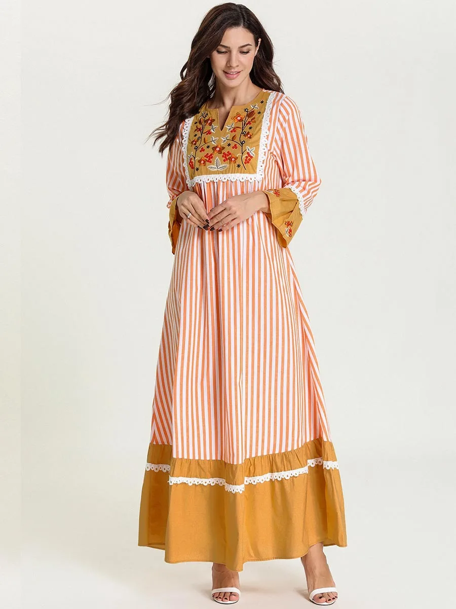 Марокканский кафтан мусульманское платье мусульманская одежда модная вышитая с