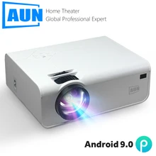 AUN Full HD 1080P Projector A13 MINI Beamer LED Home Theater Android Smart TV 4k Vidoe Projector for Home Cinema Mobile Phone