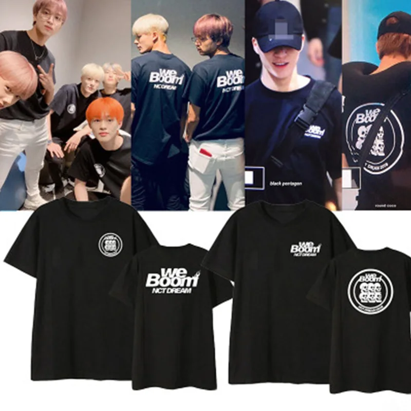NCT We Boom Nct Dream черно-белый доступный высокий путь к небесам короткий рукав для