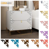 funlife%c2%ae corner filigree reflective mirror stickers wall stickers waterproof easy to clean bathroom sitting room furniture decor