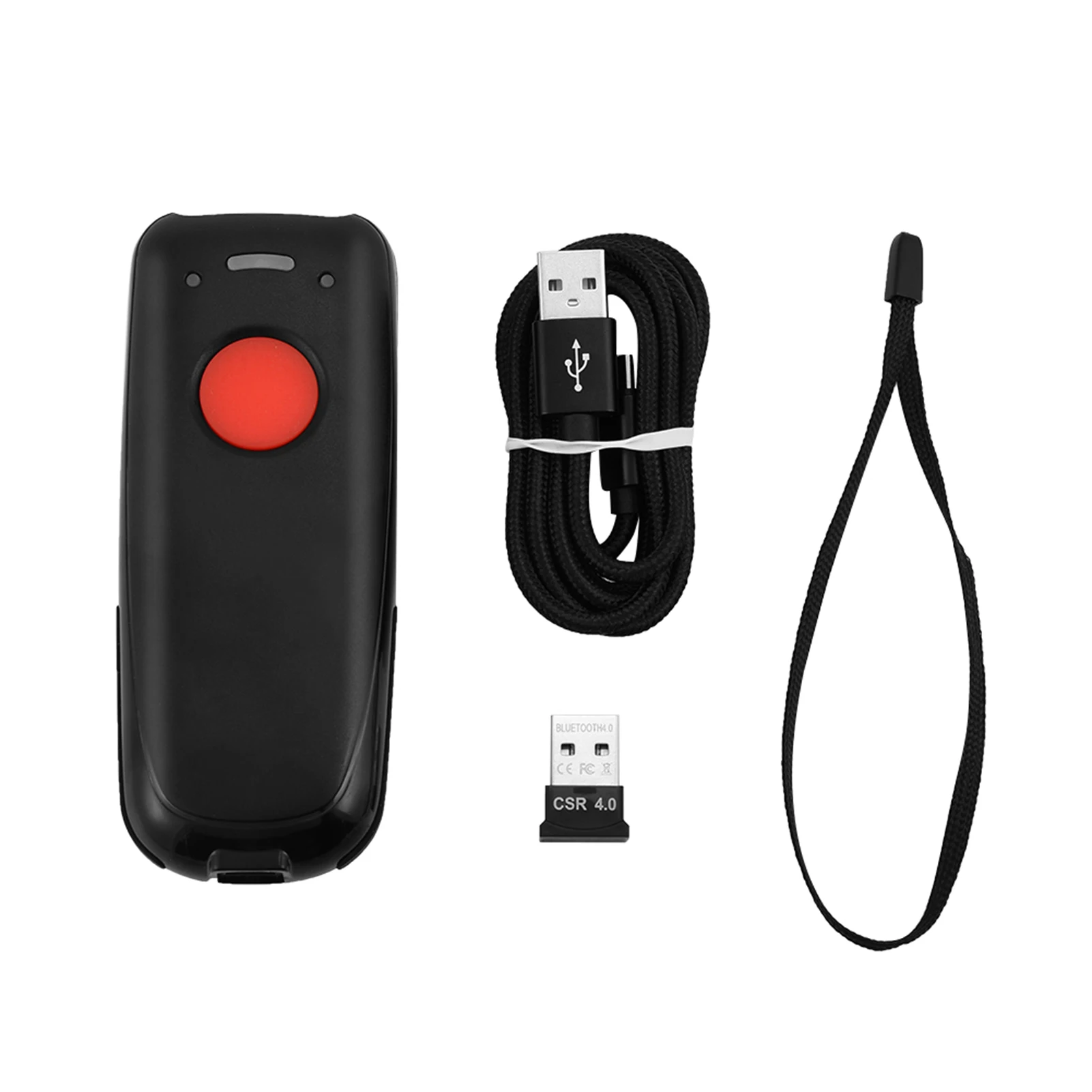 New Portable Wireless Bluetooth Barcode Scanner Bar Code Scanners For IOS Android Windows Barcode Scanner (Black)